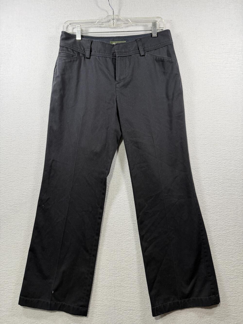 Eddie Bauer Pants Womens 8P Black Wrinkle Resistant Straight Leg Twill Dressy